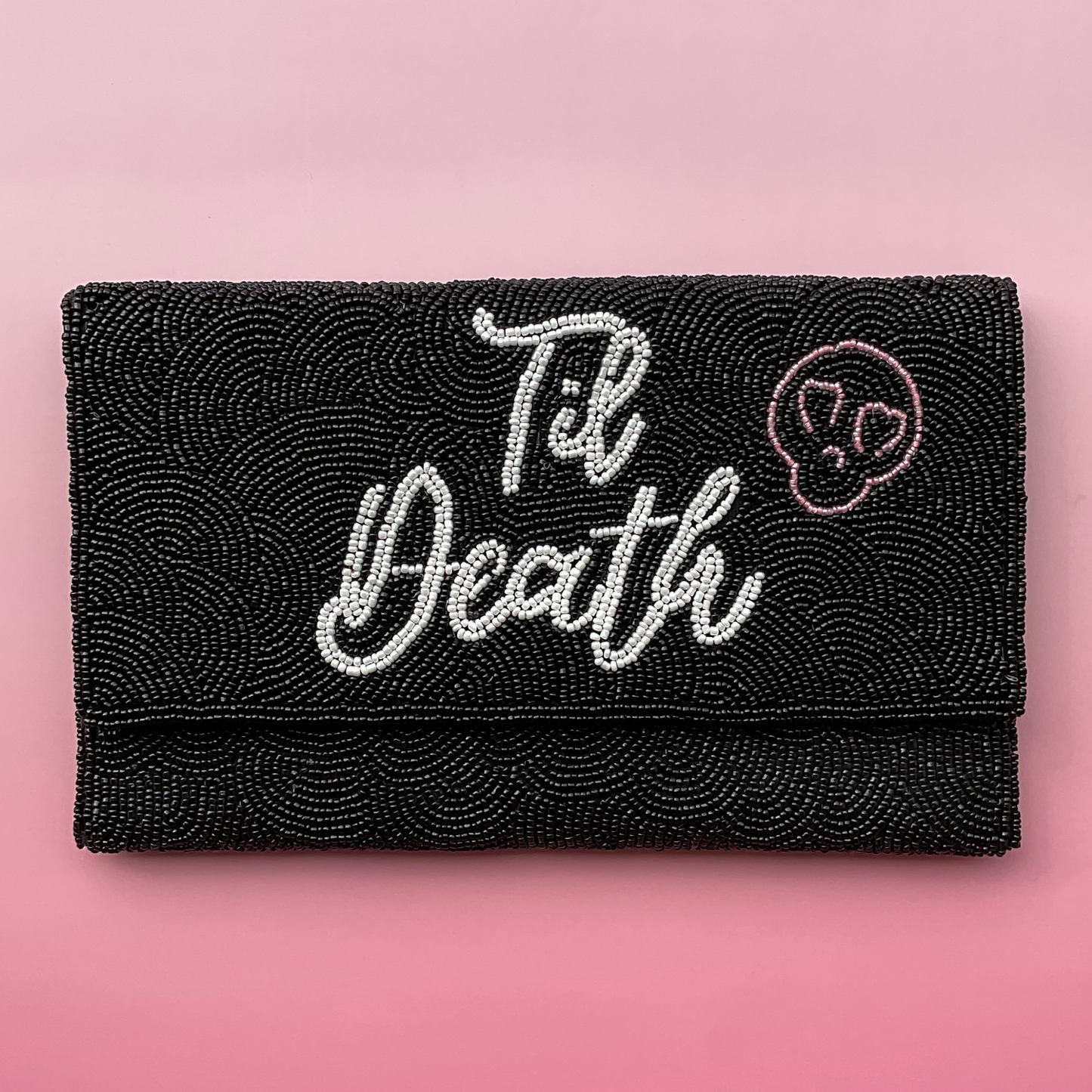 Til Death Beaded Clutch Bag